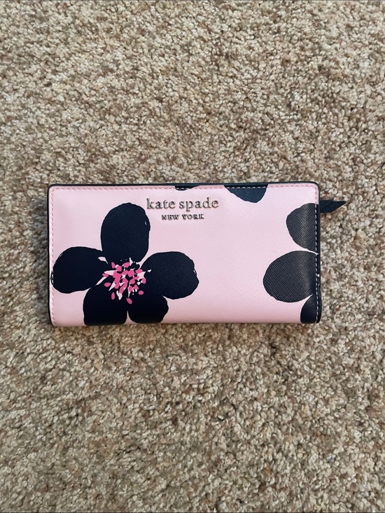 kate spade Handbags - kate spade pink wallet with black floral print